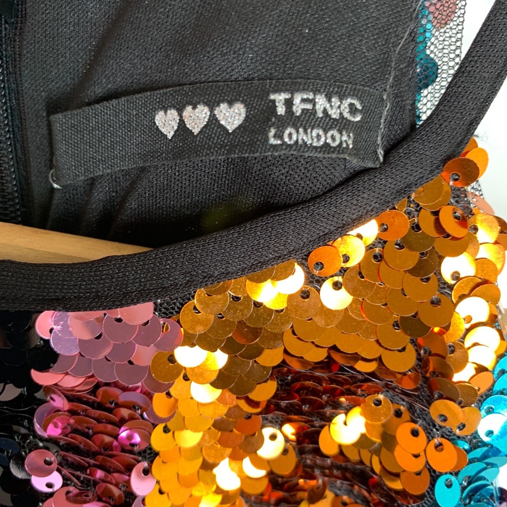 Tfnc London Short Full Sequin Halter Multicolor P… - image 8